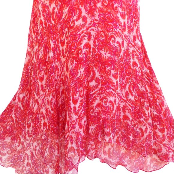 SiLK BeaDeD Vintage Vision Maxi Dress Bias Cut Pink Lace Modesty Panel Mermaid L - Picture 5 of 9